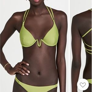 NEW CULT GAIA Emilia Bikini Top and Bottom Size S Color Palm